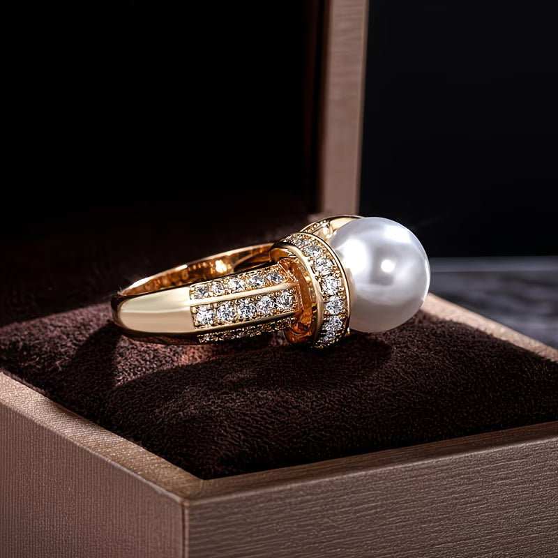 Bague couronne en perles