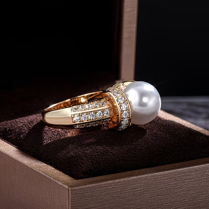 Bague couronne en perles