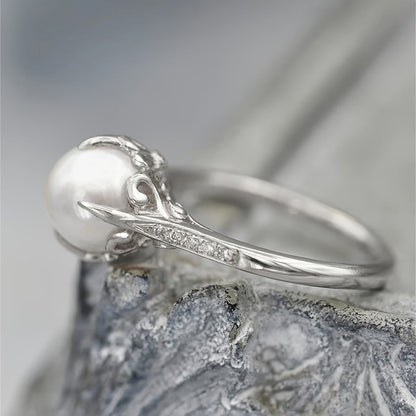 Bague en perles et cristaux délicate