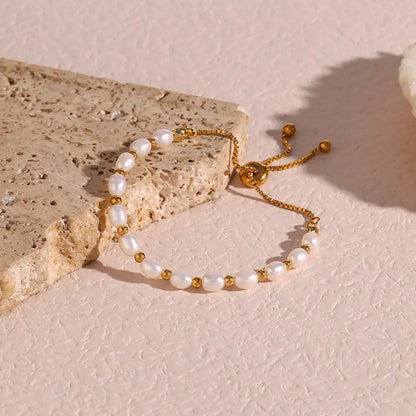 Bracelet élégant en perles et or