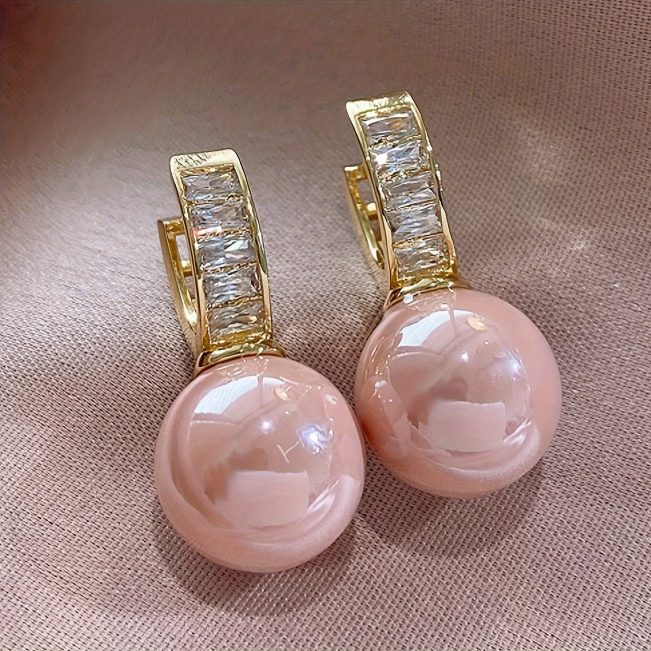Boucles d'oreilles en perles rosées