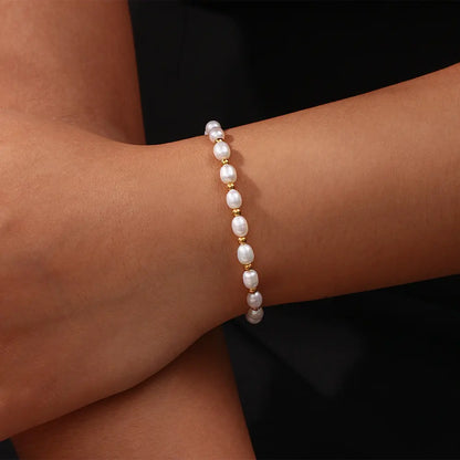 Bracelet élégant en perles et or