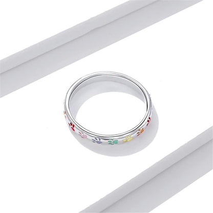 Bague En Argent Avec Empreinte de Patte.
