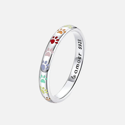 Bague En Argent Avec Empreinte de Patte.