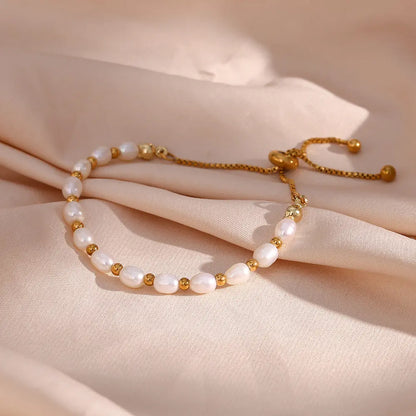 Bracelet élégant en perles et or
