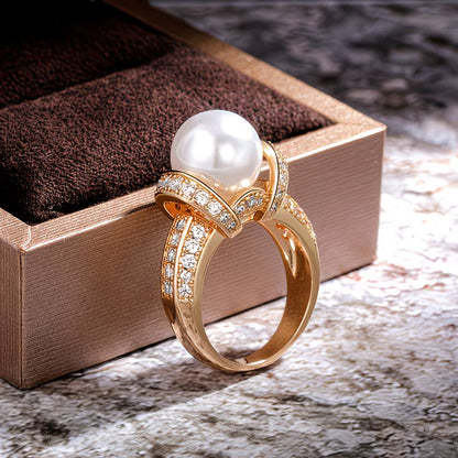 Bague couronne en perles