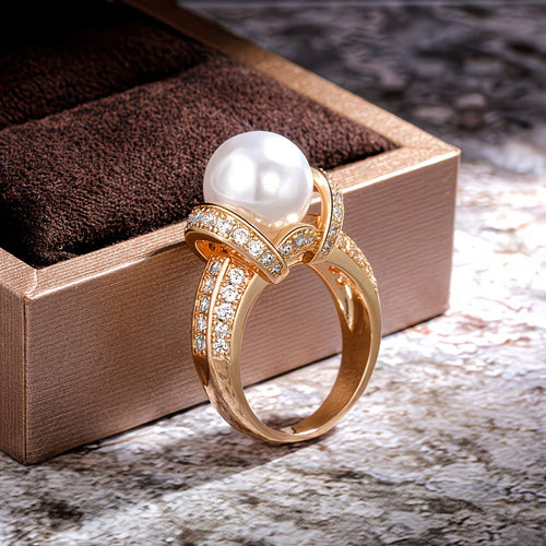Bague couronne en perles