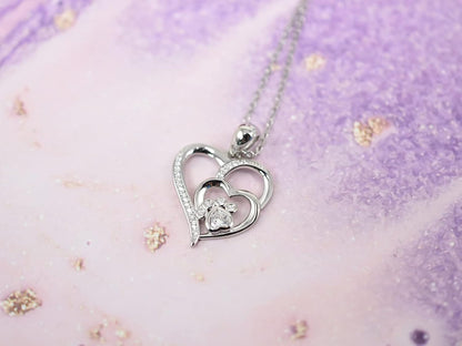 Collier En Argent Serti De Zircone.