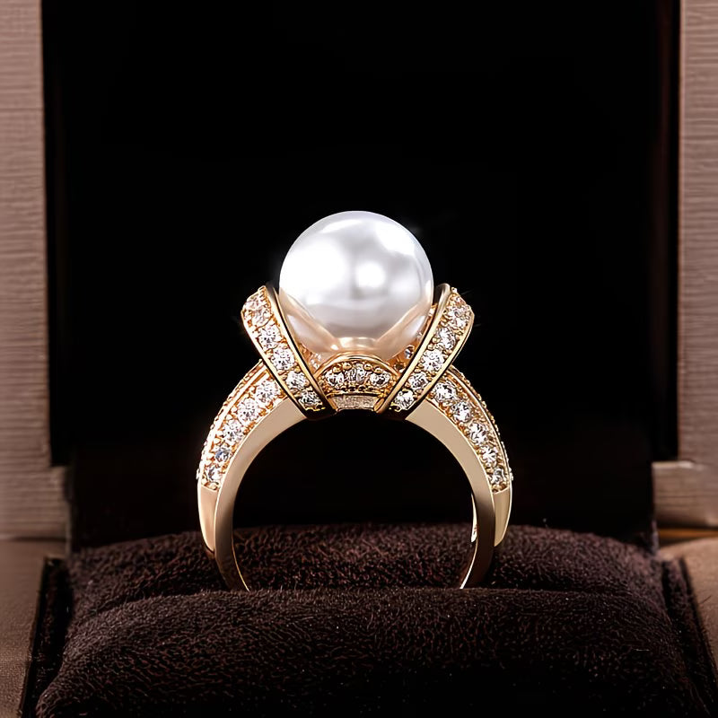 Bague couronne en perles