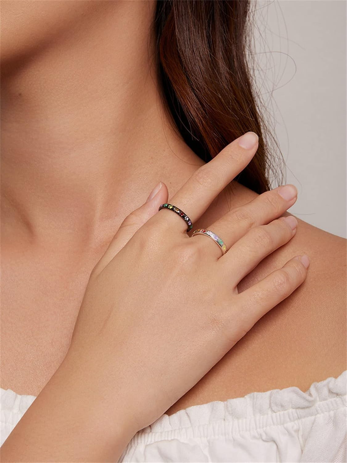 Bague En Argent Avec Empreinte de Patte.