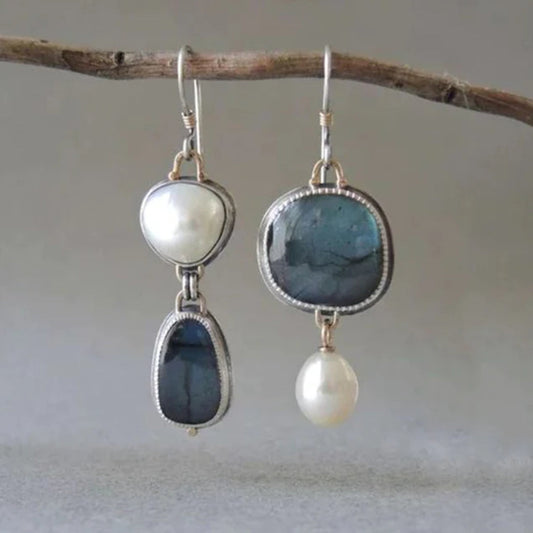 Boucles d'oreilles en perles bleues gracieuses