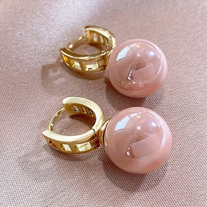 Boucles d'oreilles en perles rosées