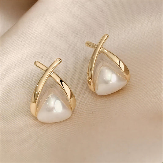 Boucles d'oreilles pendantes en perles style vintage
