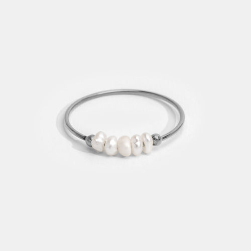 Bague en argent avec perles d'eau douce classiques