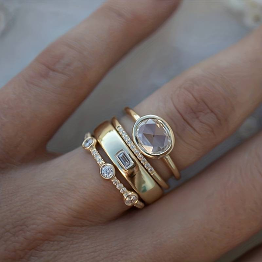 Bague Vintage en Or et Zirconium