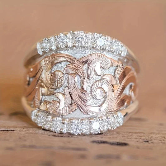 Bague Vintage en Argent & Rose