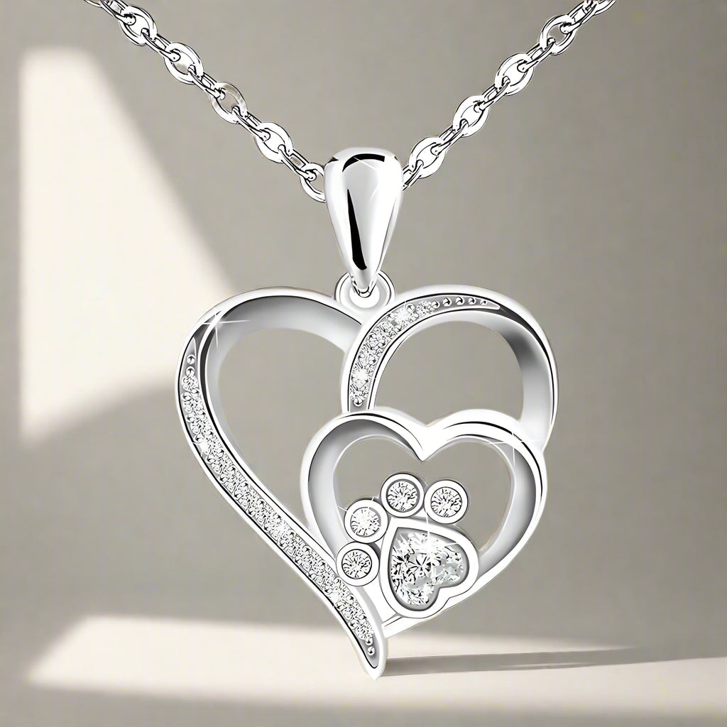 Collier En Argent Serti De Zircone.